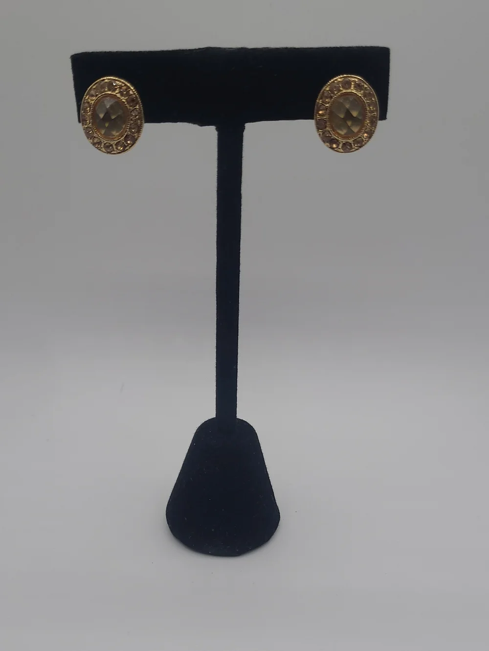 Monet Gold-Tone Round Crystal Stud Earrings